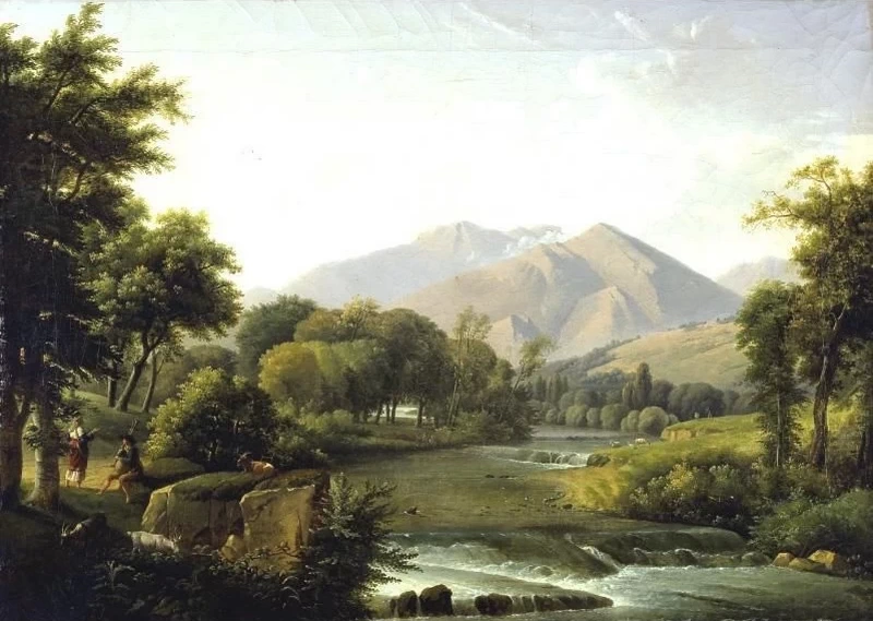 Alexandre Hyacinthe Dunouy - Paesaggio italiano